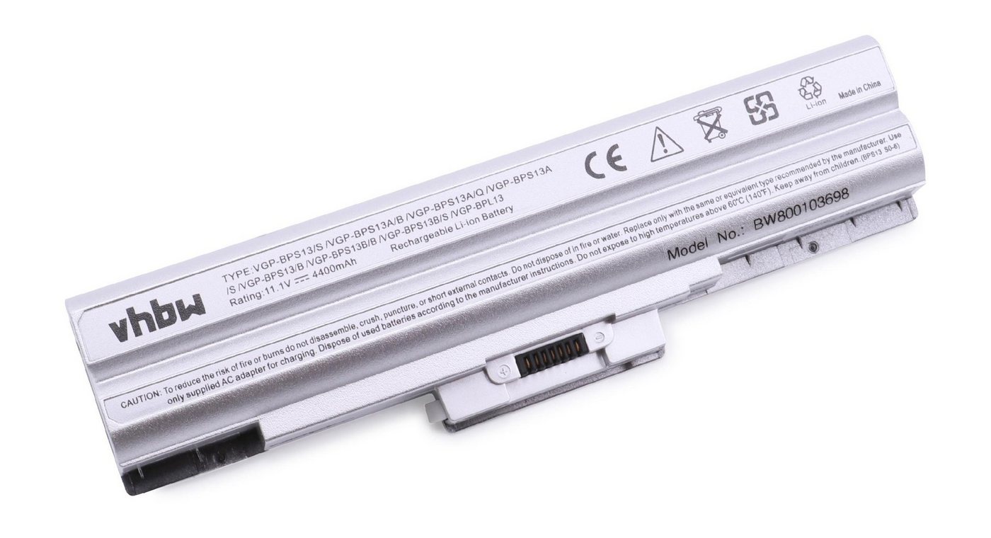 vhbw passend für Sony Vaio VGN-SR290JVB/C, VGN-SR290JTQ, VGN-SR290NTB, Laptop-Akku Li-Ion 4400 mAh von vhbw