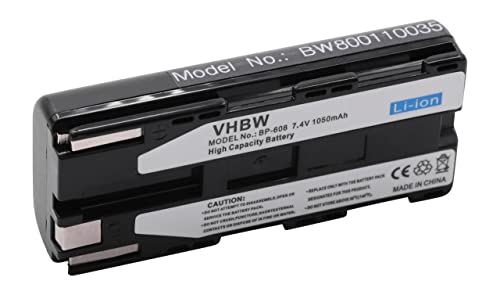 vhbw Li-Ion Akku 1050mAh (7.4V) kompatibel mit Videokamera Camcorder Canon MV10, MV10i, MV20, MV200, MV200i, Optora, Optura Pi, UCV10 Ersatz für BP-608, BP-608A. von vhbw