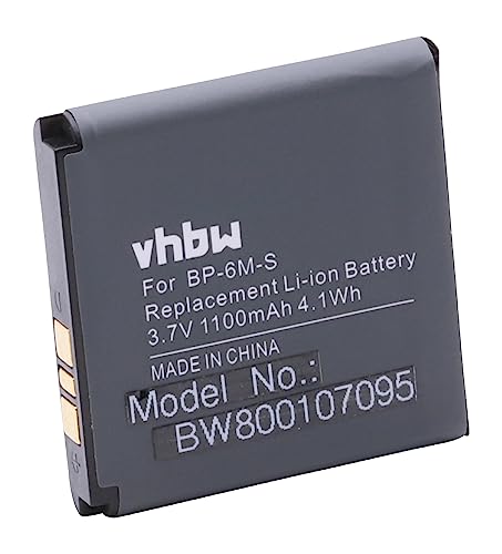 vhbw Li-Ion Akku 1100mAh (3.7V) kompatibel mit Handy Telefon Smartphone Nokia 3250, 3250 XpressMusic, 6151, 6233, 6234, 6280 Ersatz für BP-6M, BP-6M-S. von vhbw