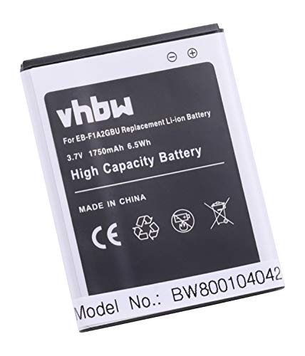 vhbw Li-Ion Akku 1750mAh (3.7V) kompatibel mit Smartphone, Handy Samsung Galaxy S2 GT-i9188, Style M340S, S2 Duos SGH-i929 Ersatz für EB-F1A2GBU, EB-F1A2. von vhbw