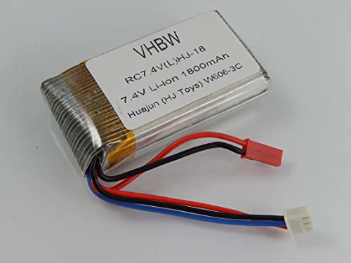 vhbw 1x Akku kompatibel mit Huajun W606-3C Quadrocopter Drohne Multicopter Quadrocopter (1800 mAh, 7,4 V, Li-Ion) von vhbw