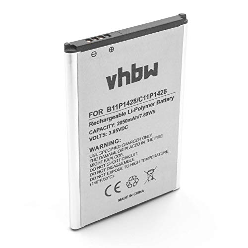 vhbw Li-Ion Akku 2050mAh (3.85V) kompatibel mit Handy Smartphone Telefon Ersatz für Asus 0B200-01910200, B11P1428 1ICP5/52/66 von vhbw