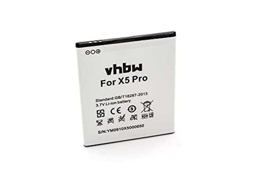 vhbw Li-Ion Akku 2400mAh (3.7V) kompatibel mit Handy Smartphone Telefon Doogee X-5, X-5 Pro, X5, X5 Pro Ersatz für YM0910X5000650. von vhbw