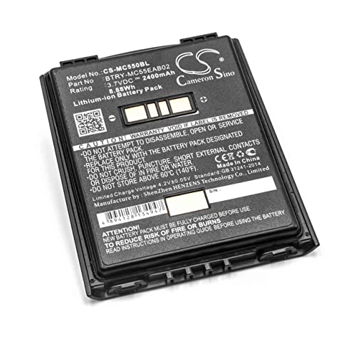 vhbw Li-Ion Akku 2400mAh (3.7V) kompatibel mit Mobilcomputer Scanner Ersatz für Symbol 82-111094-01, BTRY-MC55EAB02, U60493 von vhbw
