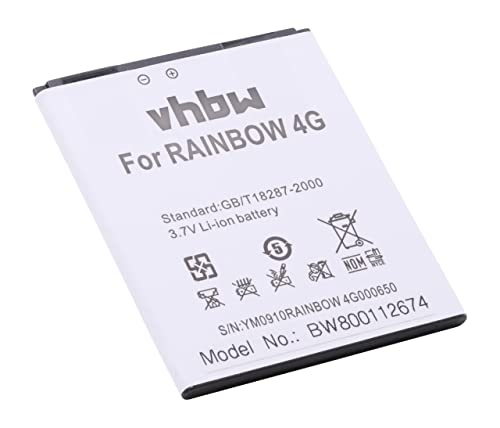 vhbw 1x Akku kompatibel mit Wiko Rainbow 4G, Wax Handy Smartphone Telefon (2500 mAh, 3,7 V, Li-Ion) von vhbw