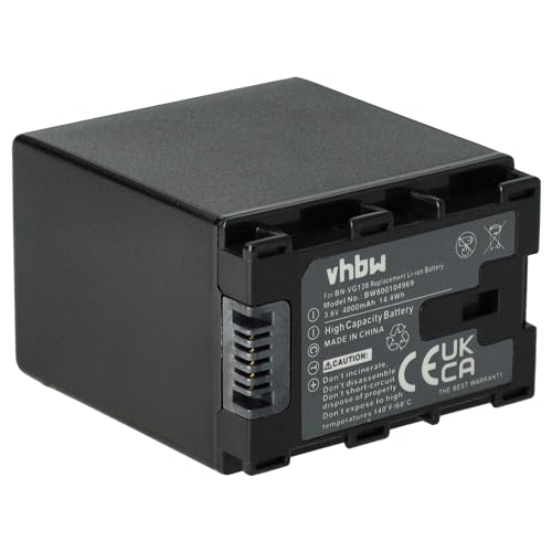 vhbw Li-Ion Akku 4000mAh (3.6V) kompatibel mit Kamera JVC GZ-E10, GZ-E100, GZ-E200, GZ-E200AU, GZ-E200BU, GZ-E200RU, GZ-E205 Ersatz für BN-VG121, BN-VG121AC. von vhbw