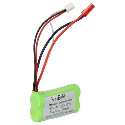 vhbw Li-Ion Akku 650mAh (7.4V) kompatibel mit Drohne, Multicopter, Quadrocopter Jamara Flyscout Ersatz für 43965. von vhbw