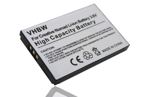 vhbw Li-Ion Akku 900mAh (3.7V) kompatibel mit MP3-Player Creative MUVO2 FM, Nomad MuVo2, Jukebox Zen Xtra, Jukebox Zen NX Ersatz für BA0203R79902, 73PD000000005 von vhbw