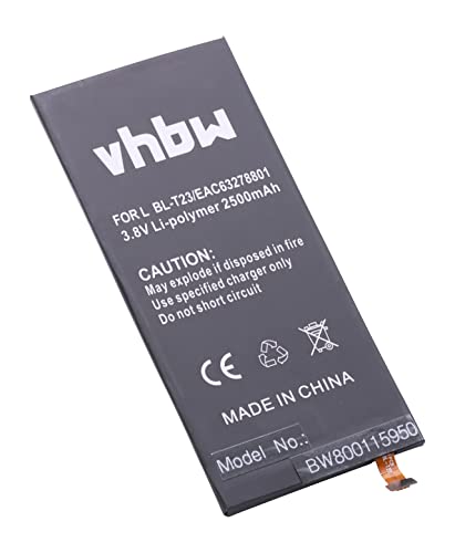 vhbw Li-Polymer Akku 2500mAh (3.85V) kompatibel mit Handy Smartphone Telefon LG F690L, F690S, K500, K500H, K580, K580AR, K580F, K580H, K580Y, X Cam, X Cam 4G von vhbw