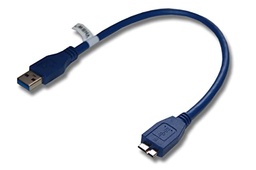 vhbw Micro-B USB Kabel (USB A auf Micro USB 3.0) kompatibel mit Samsung Galaxy Note Pro 12.2 SM-P905 Wi-Fi - USB Daten- & Ladekabel, 30 cm Blau von vhbw