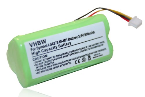 vhbw NI-MH Akku 800mAh (3.6V) kompatibel mit Barcode Scanner Symbol LS4278 Ersatz für BTRY-LS42RAAOE-01, 82-67705-01. von vhbw