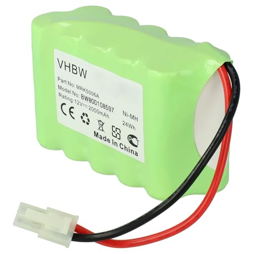 vhbw NiMH Akku 2000mAh (12V) kompatibel mit den Signalgeber von Robomow Rasenmäh-Roboter Premium RS612, RS622, RS630 Ersatz für MRK5006A von vhbw