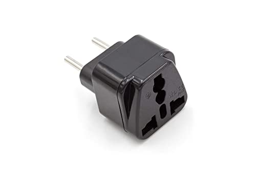 vhbw Reisestecker Adapter (Euro-Stecker auf UK/USA/China-etc.-Buchse) - Reiseadapter, Schwarz, 250 V / 16 A von vhbw