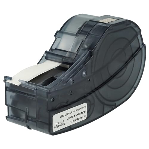 vhbw Schriftband-Kassette Ersatz für Brady M21-375-7425 für Etiketten-Drucker 9,5mm Schwarz auf Weiß von vhbw