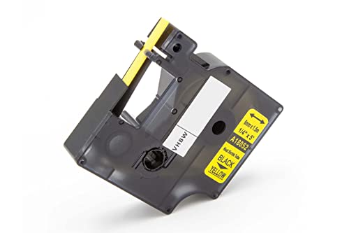 vhbw Schriftband-Kassette Ersatz für Dymo 18052 für Etiketten-Drucker Schwarz auf Gelb, Schrumpfschlauch-Kassette, 6 mm von vhbw