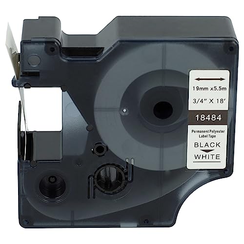 vhbw Schriftband-Kassette Ersatz für Dymo 18484 für Etiketten-Drucker 19mm Schwarz auf Weiß, Polyester vhbw Schriftband-Kassette Ersatz für Dymo 18484 für Etiketten-Drucker 19mm Schwarz auf Weiß, Polyester von vhbw