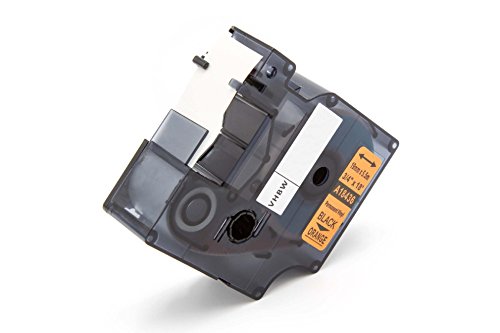 vhbw Schriftband-Kassette kompatibel mit Dymo Rhino 6000, 5000, 5200, 4200, 3000, 1000 Etiketten-Drucker 19mm Schwarz auf Orange, Vinyl von vhbw