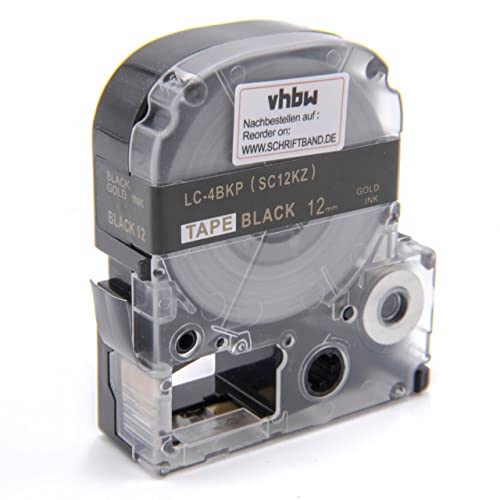 vhbw Schriftband-Kassette kompatibel mit Epson LM-700, LW-300, LW-400, LW-500, LW-900P, OK200, OK300, OK500P Etiketten-Drucker 12mm Gold auf Schwarz vhbw Schriftband-Kassette kompatibel mit Epson LM-700, LW-300, LW-400, LW-500, LW-900P, OK200, OK300, OK500P Etiketten-Drucker 12mm Gold auf Schwarz von vhbw
