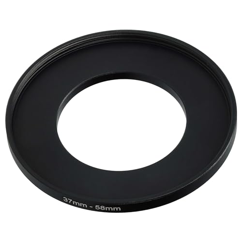 vhbw Step-Up-Ring Adapter von 37 mm auf 58 mm für Kamera Objektiv - Filteradapter, Metall, Schwarz von vhbw