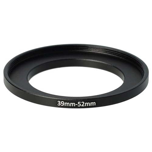 vhbw Step-Up-Ring Adapter von 39 mm auf 52 mm für Kamera Objektiv - Filteradapter, Metall, Schwarz von vhbw