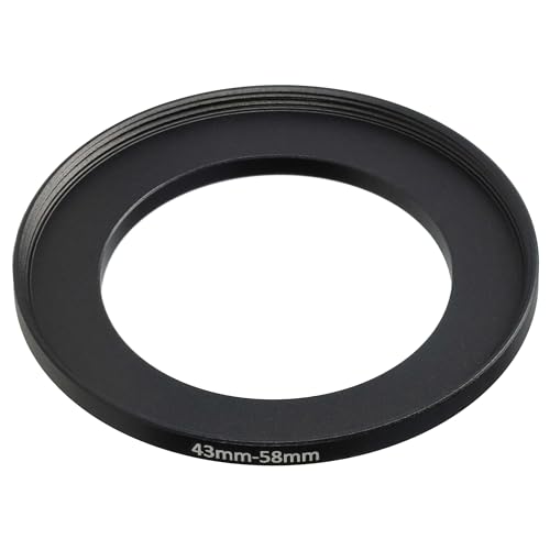 vhbw Step-Up-Ring Adapter von 43 mm auf 58 mm für Kamera Objektiv - Filteradapter, Metall, Schwarz von vhbw