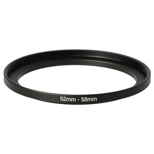 vhbw Step-Up-Ring Adapter von 52 mm auf 58 mm für Kamera Objektiv - Filteradapter, Metall, Schwarz von vhbw