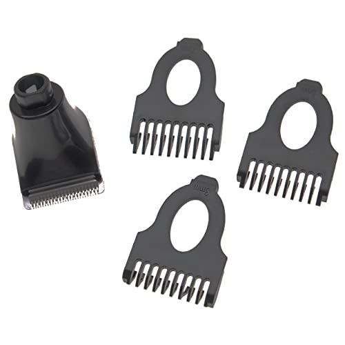 vhbw Trimmer Aufsatz-Set kompatibel mit Philips S9000-Serie S9041, S9111, S9121 Rasierer - 4-teiliges Bartstyler Kit mit 3mm / 5mm / 7mm Bartkamm von vhbw