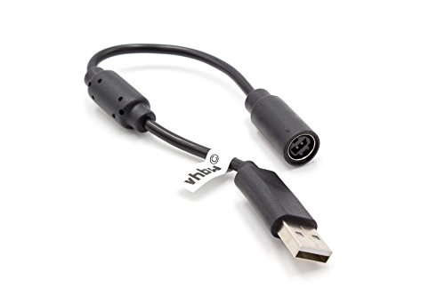 vhbw USB-Adapter-Kabel Breakaway Kabel mit Stolperschutz kompatibel mit Microsoft XBox 360 Controller - schwarz von vhbw