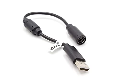 vhbw USB-Adapter-Kabel Breakaway Kabel mit Stolperschutz kompatibel mit Microsoft Xbox 360 Controller - schwarz von vhbw
