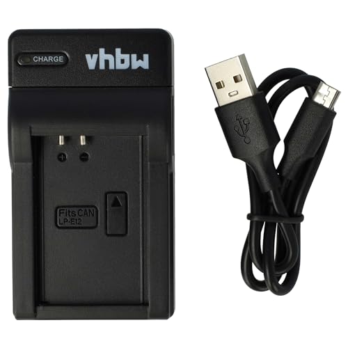 vhbw USB Akkuladegerät kompatibel mit Canon EOS M, M50, M50 Mark II, M200, 100D, 100, M10 Digitalkamera, Camcorder, Action Cam-Akku - Ladeschale von vhbw