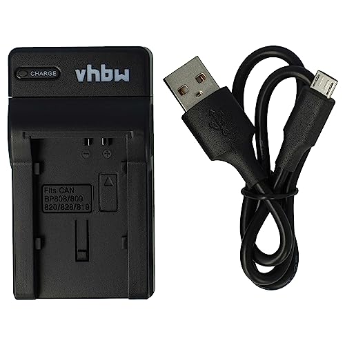 vhbw USB Akkuladegerät kompatibel mit Canon Legria FS305, FS306, FS406, HF M307, HG10, HG20 Digitalkamera, Camcorder, Action Cam-Akku - Ladeschale von vhbw