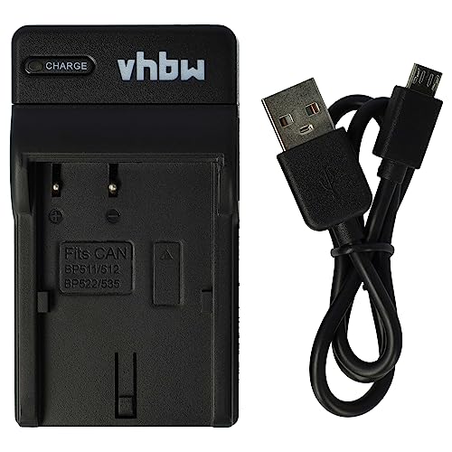 vhbw USB Akkuladegerät kompatibel mit Canon MV-Serie MV400, MV400i, MV410, MV430i, MV450i Digitalkamera, Camcorder, Action Cam-Akku - Ladeschale von vhbw