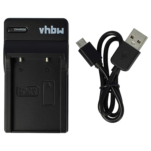 vhbw USB Ladegerät kompatibel mit Nikon Coolpix P90, P80, S10 Kamera Camcorder/Akku - Ladeschale, Ladeanzeige, 4,2 V von vhbw