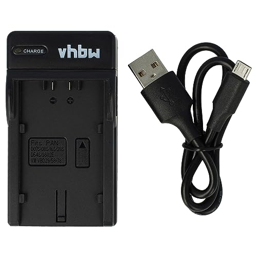 vhbw USB Akkuladegerät kompatibel mit Panasonic CGR-D110, CGR-D120, CGR-D220, CGR-D220E/1B Digitalkamera, Camcorder, Action Cam-Akku - Ladeschale von vhbw