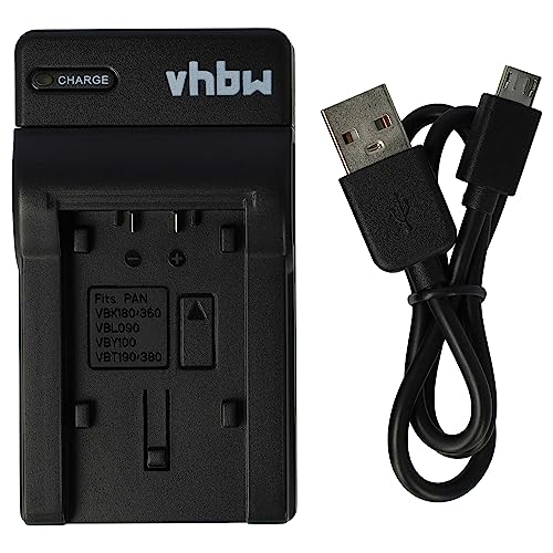 vhbw USB Akkuladegerät kompatibel mit Panasonic HC-V710, HC-V720, HC-V727, HC-V777 Digitalkamera, Camcorder, Action Cam-Akku - Ladeschale von vhbw