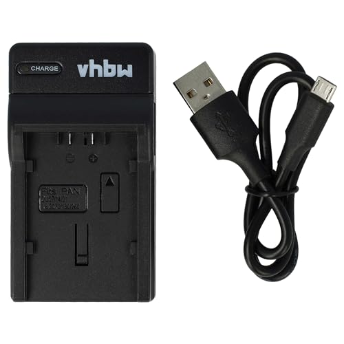 vhbw USB Akkuladegerät kompatibel mit Panasonic HDC-SD1, HDC-SD10, HDC-SD100, HDC-SD20, HDC-SD200, HDC-SD300, HDC-SD600, HDC-SD707 Digitalkamera von vhbw