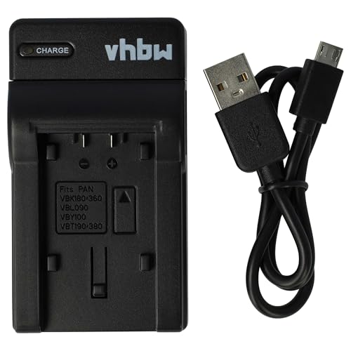 vhbw USB Ladegerät kompatibel mit Panasonic HDC-TM60, HDC-TM80, HDC-TM99, SDR-H85 Kamera Camcorder/Akku - Ladeschale, Ladeanzeige, 4,2 V von vhbw