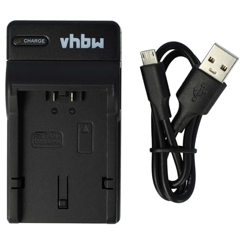 vhbw USB Ladegerät kompatibel mit Panasonic Lumix DMC-FZ50, DMC-FZ1, DMC-FZ1B, DMC-FZ2 Kamera Camcorder/Akku - Ladeschale, Ladeanzeige, 8,4 V von vhbw