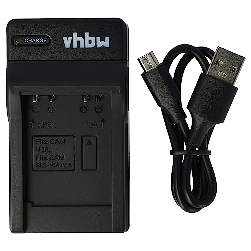 vhbw USB Akkuladegerät kompatibel mit Samsung AT-S60, FJ-SLB-10a, SLB-10A, SLB-11A Digitalkamera, Camcorder, Action Cam-Akku - Ladeschale von vhbw
