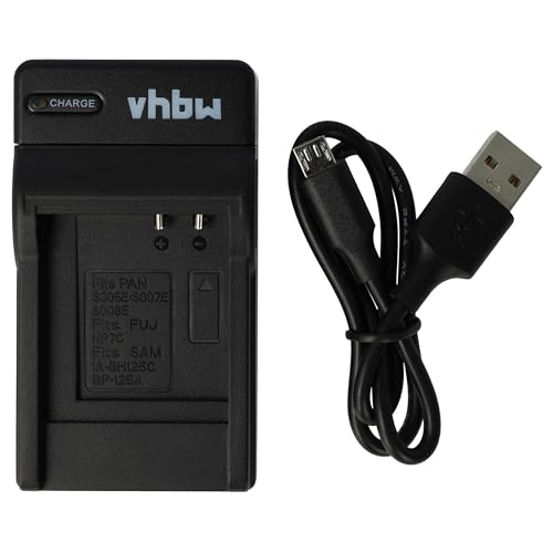 vhbw USB Akkuladegerät kompatibel mit Samsung HMX-M20, HMX-Q10, HMX-Q20, HMX-Q20BP, HMX-QF20, HMX-QF20BP, HMX-QF30WP, HMX-R10, HMX-T10 Digitalkamera von vhbw