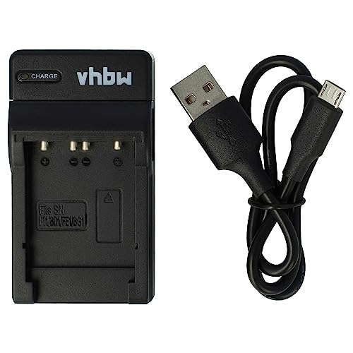 vhbw USB Akkuladegerät kompatibel mit Sony Cybershot DSC-H20, DSC-H50, DSC-H55, DSC-H70 Digitalkamera, Camcorder, Action Cam-Akku - Ladeschale von vhbw