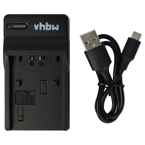 vhbw USB Ladegerät kompatibel mit Sony DCR-SR50E, DCR-SR52, DCR-SR52E, DCR-SR55, DCR-SR55E, DCR-SR57(E), DCR-SR60 Kamera Camcorder/Akku - Ladeschale von vhbw