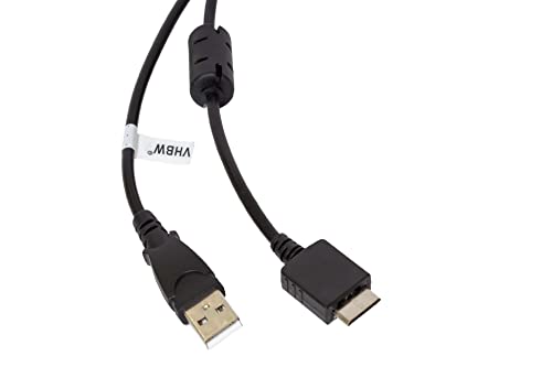 vhbw USB Datenkabel (Typ A auf MP3 Player) Ladekabel kompatibel mit Sony Walkman NWZ-A815WHI, NWZ-A816 MP3 Player - schwarz, 150cm von vhbw