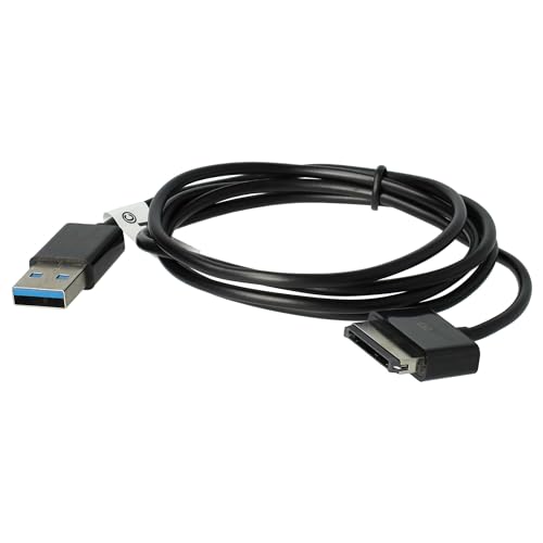 vhbw USB Kabel Datenkabel (Standard-USB Typ A auf Tablet) 2in1 Ladekabel 100cm kompatibel mit Asus Eee Pad Transformer TF300T Tablet schwarz von vhbw
