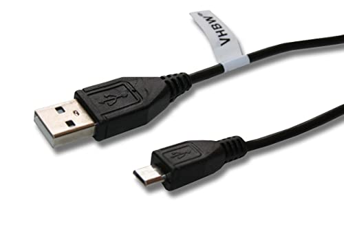 vhbw USB Kabel auf Micro-USB 1m schwarz kompatibel mit Nikon D5600 von vhbw