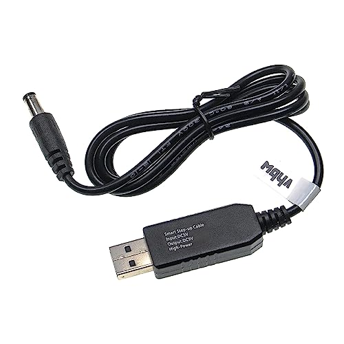 vhbw USB Ladekabel auf 5,5 x 2,5 mm Hohlstecker - 5 V / 3 A zu 9 V / 1 A für Router, Externe Festplatte, Bluetooth Lautsprecher von vhbw