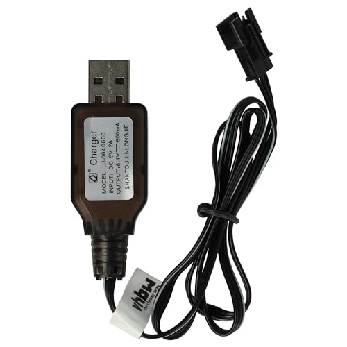 vhbw USB-Ladekabel für RC-Akkus mit SM-3P-Anschluss, RC-Modellbau Akkupacks - 60 cm 6,4 V von vhbw