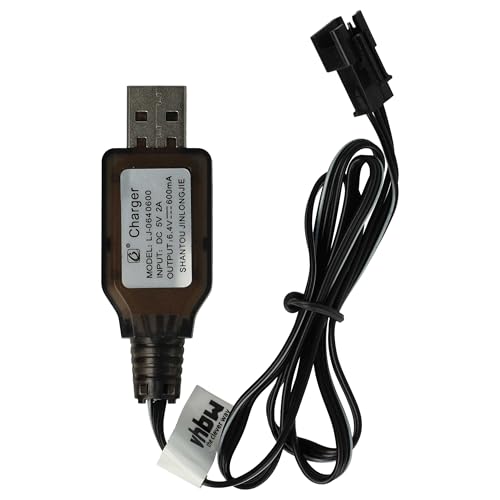 vhbw USB-Ladekabel für RC-Akkus mit SM-3P-Anschluss, RC-Modellbau Akkupacks - 60 cm 6,4 V von vhbw