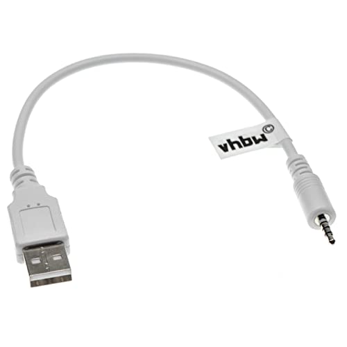 vhbw USB-Ladekabel kompatibel mit JBL Synchros E30, E40BT, E45BT, E50BT, S400, S400BT Kopfhörer, weiß, 20.5cm - USB 2.0 Typ A auf 2,5mm Klinkenstecker von vhbw
