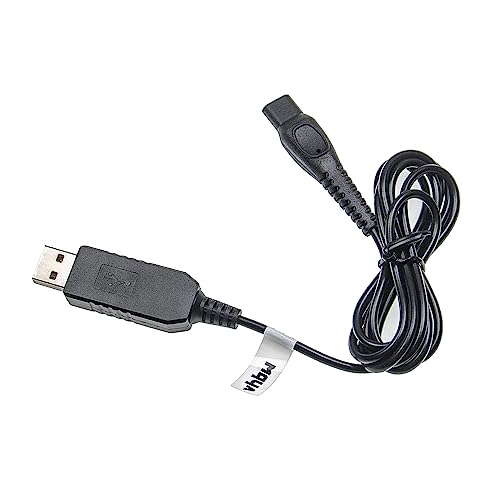 vhbw USB-Ladekabel kompatibel mit Philips Rasierer HQ7350/16, HQ7350/17, HQ736, HQ7360/16 Rasierer - Netzkabel, 100 cm, Schwarz von vhbw